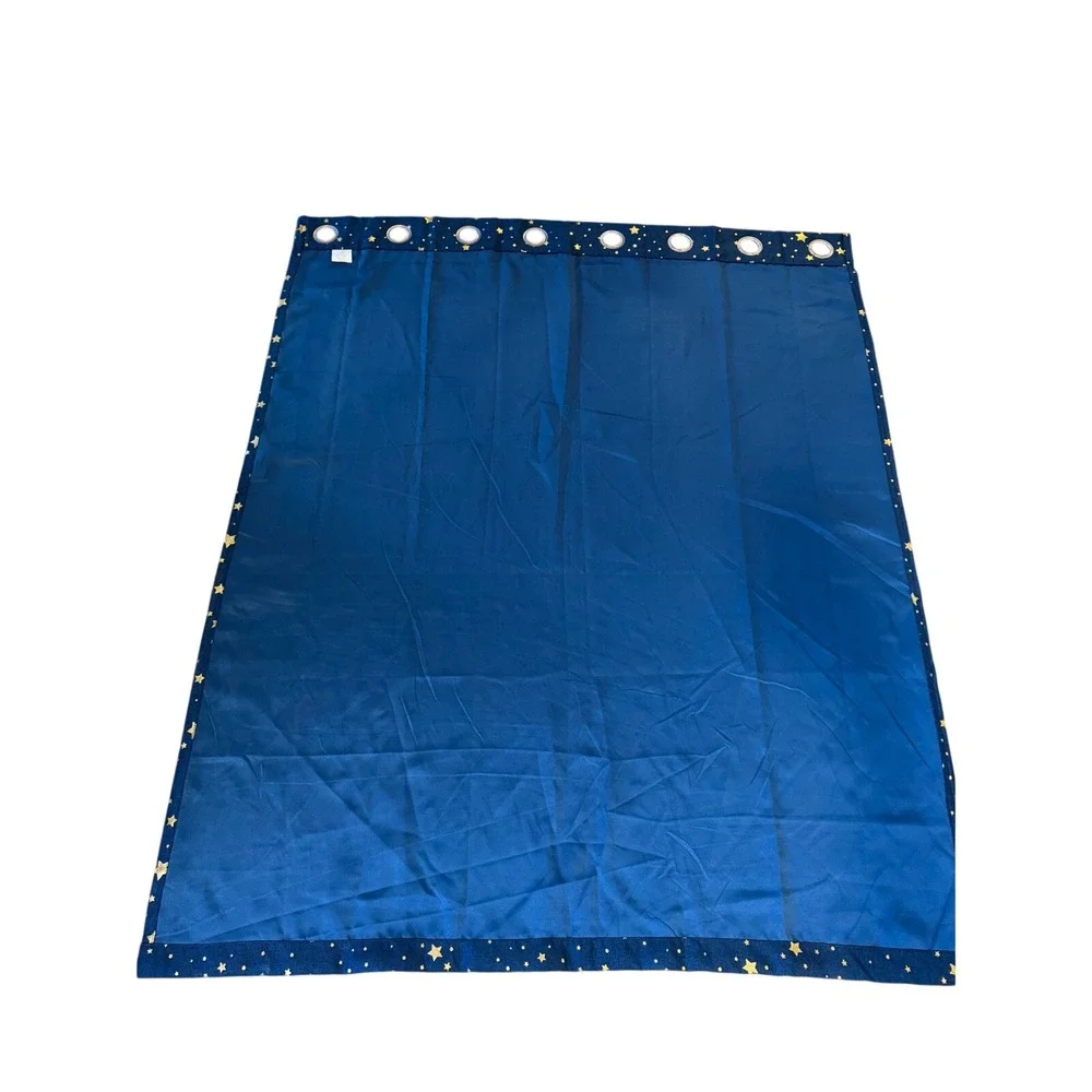 Navy Blue Gold Star Grommet‎ Curtain Panel 52x63 Celestial Kids Room Nursery